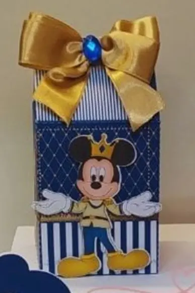 35 Caixa Milk Aniversário Mickey Realeza Personalizada