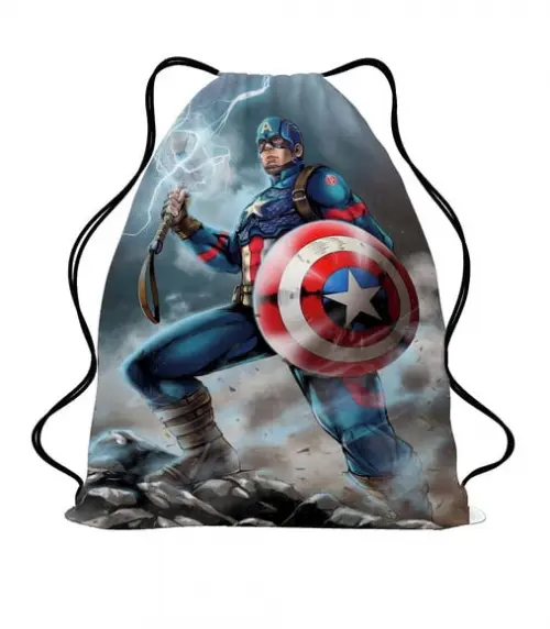 35 Lembrancinha Mochila Saco Capitão América