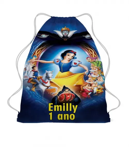 35 Lembrancinha Mochila Saco Branca de Neve Personalizada