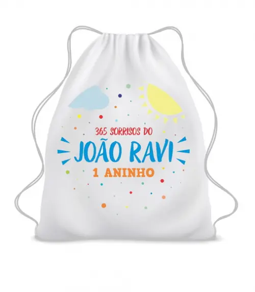 35 Mochila Saco 365 Sorrisos Personalizada