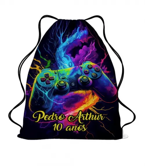 35 Sacochila Mochila Sacolinha Lembrancinha Video Game Neon