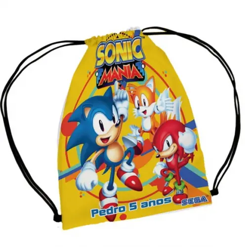 35 Sacochila Sacolinha Lembrancinha Sonic Mania