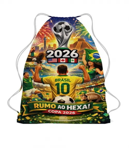 40 Mochila Saco Copa do Mundo 2026 - Personalizada