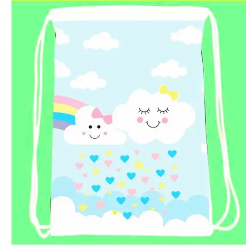 40 Mochila Saco Mochilinha Chuva de Amo Personalizada