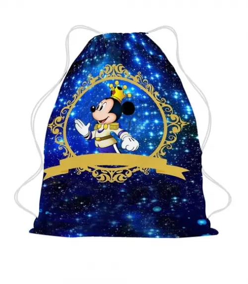 40 Mochila Saco Sacochila Mickey Realeza Personalizada