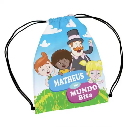 50 Mochila Saco Sacochila Lembrancinha Mundo Bita