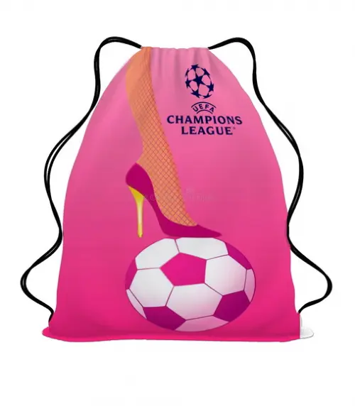 50 Mochila Sacochila Liga dos Campeões Rosa Menina