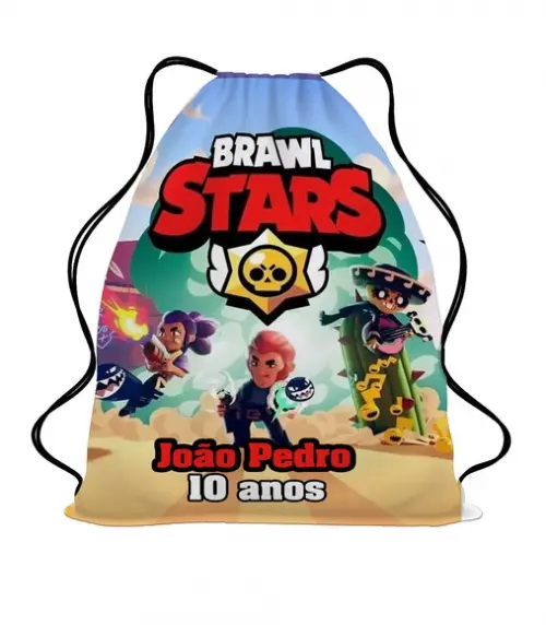 50 Mochilinha Mochila Saco Lembrancinha Brawl Stars