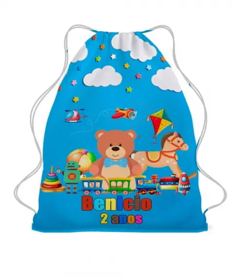 50 Sacochila Mochila Sacolinha Lembrancinha Tema Brinquedos