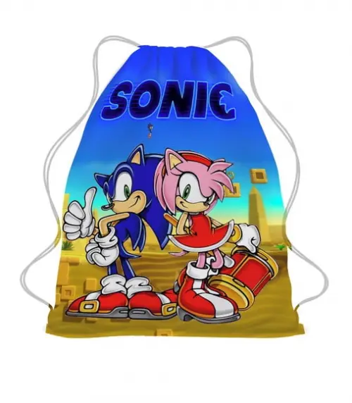 50 Sacochila Sacolinha Lembrancinha Sonic e Amy