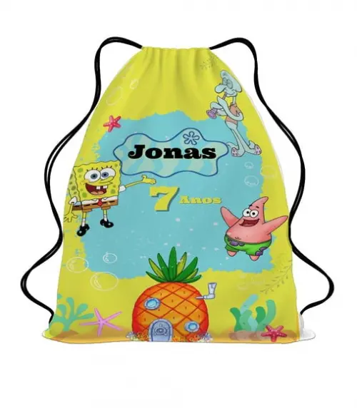 60 Mochila Saco Bob Esponja Personalizada