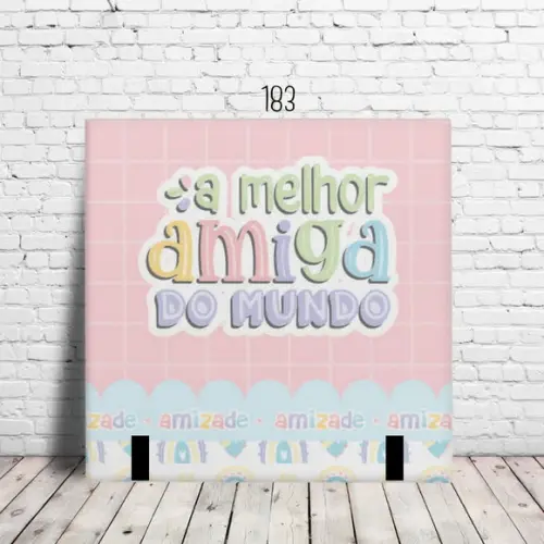 Azulejo Cerâmico Personalizado 20x20 Foto Nome Frase Amizade
