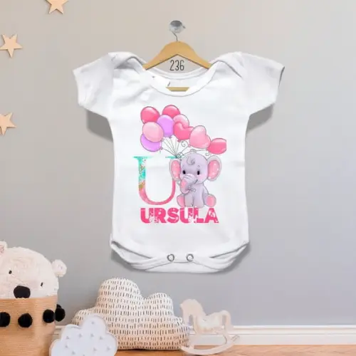 Body Infantil Menina Alfabeto Personalizado