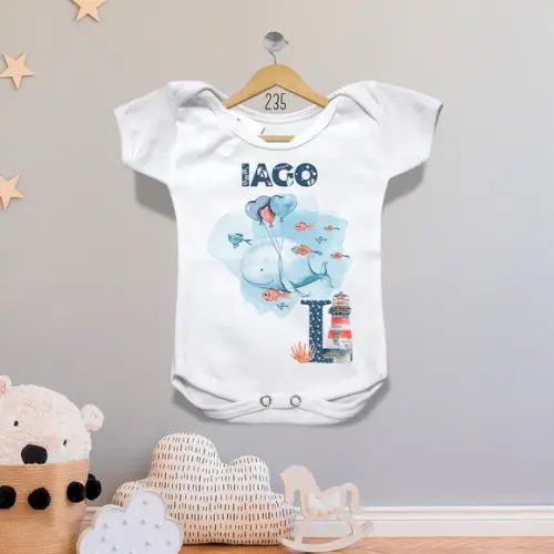 Body Personalizado com Letras do Alfabeto