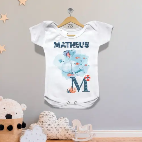 Body Personalizado com Letras do Alfabeto