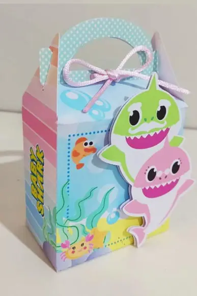 Caixa Maleta Aniversário Baby Shark Personalizada