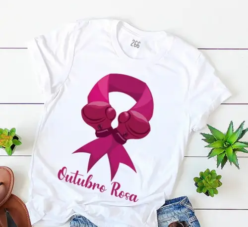 Camiseta Outubro Rosa Campanha Solidária