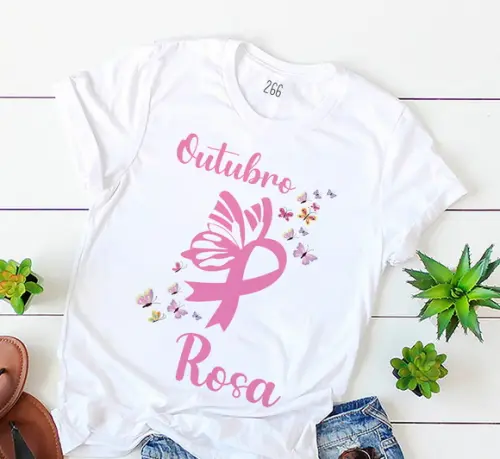 Camiseta Outubro Rosa Campanha