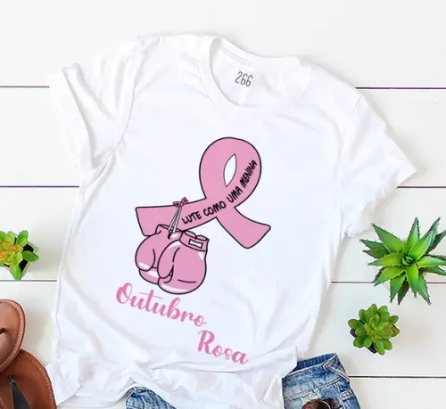 Camiseta Outubro Rosa de Conscientização