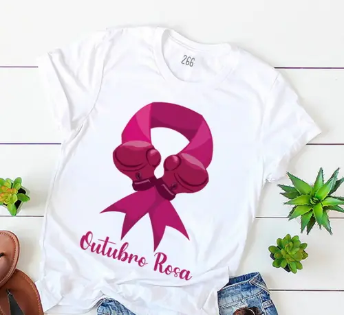 Camiseta Outubro Rosa de Conscientização