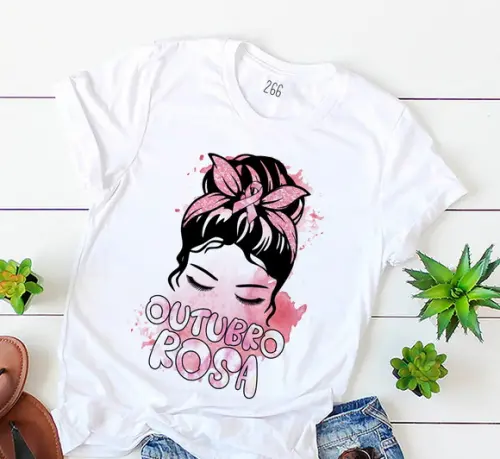 Camiseta Outubro Rosa de Conscientização
