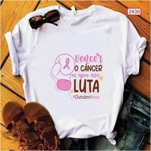 Camiseta Outubro Rosa Faça Parte Desse Ato