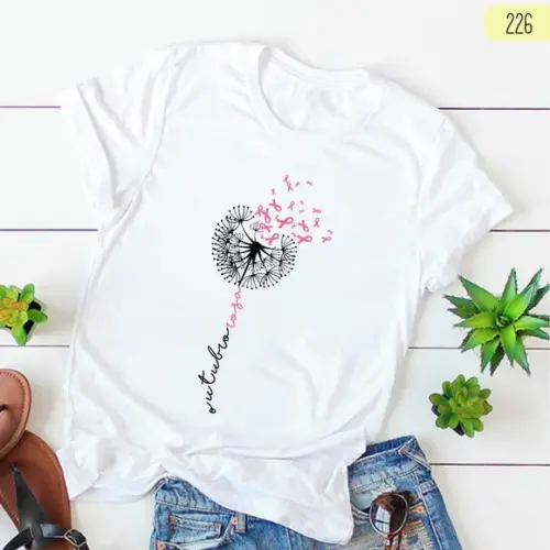 Camiseta Outubro Rosa Prevenção e Amor à Vida