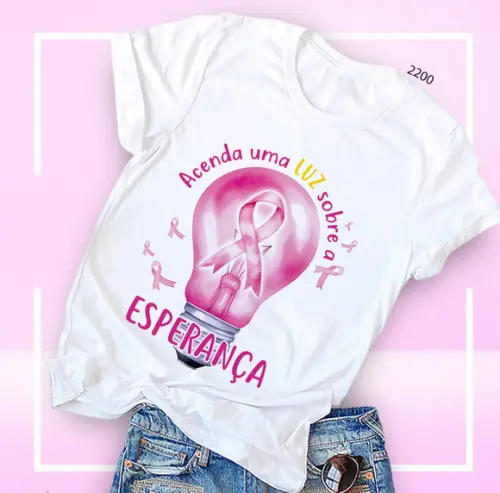 Camiseta Outubro Rosa Um Toque pela Vida