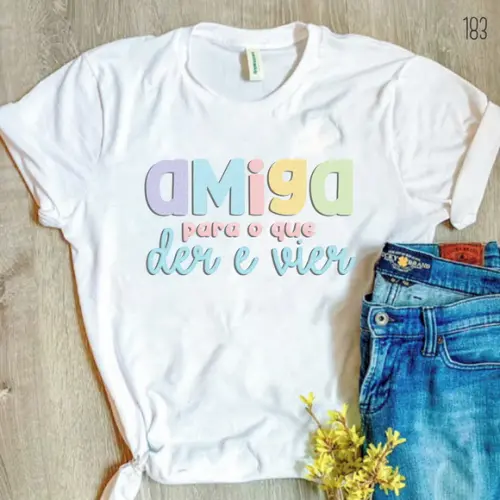 Camiseta Personalizada com Frase Amizade