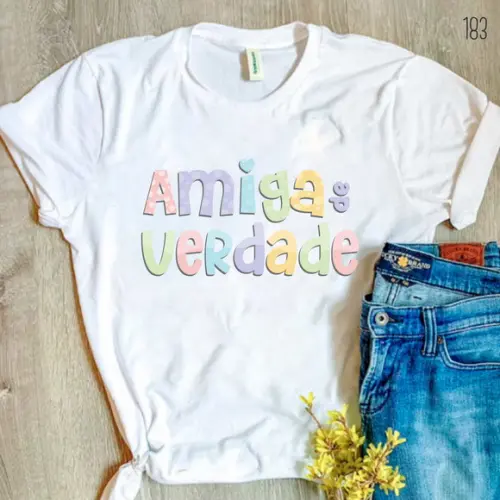 Camiseta Personalizada com Frase Amizade Presente