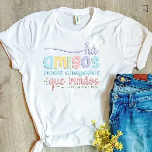 Camiseta Personalizada com Frase Amizade Presente