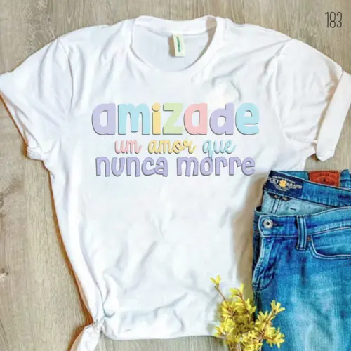 Camiseta Personalizada com Frase Amizade Presente