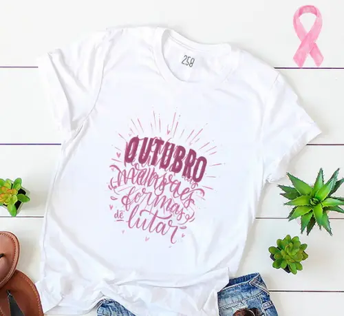 Camiseta Solidária Outubro Rosa ? Cuide-se, Ame-se