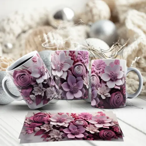 Caneca de Porcelana Floral ? Elegância para Seu Café