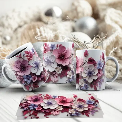 Caneca de Porcelana Floral ? Elegância para Seu Café