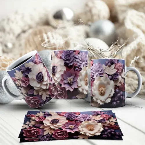 Caneca de Porcelana Floral ? Elegância para Seu Café