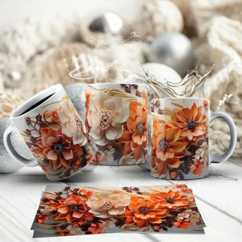 Caneca de Porcelana Floral ? Elegância para Seu Café