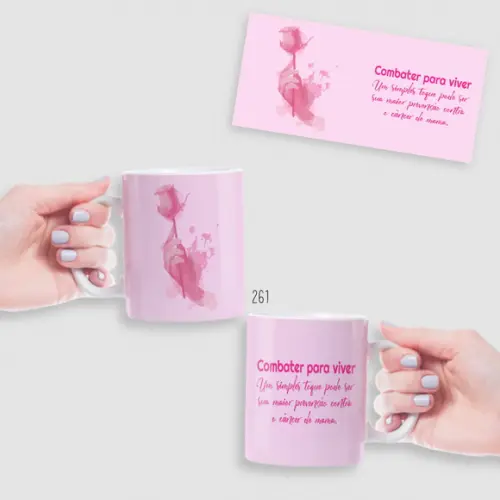 Caneca Outubro Rosa: Amor e Prevenção Todos os Dias