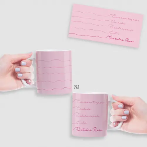Caneca Outubro Rosa: Amor e Prevenção Todos os Dias