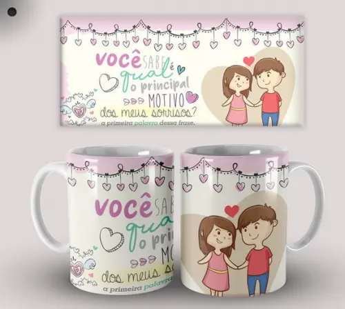 Caneca Porcelana Dia dos Namorados Amor