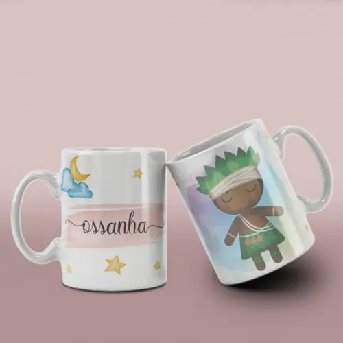 Caneca Religiosa Ceramica Orixás /col12 Dv
