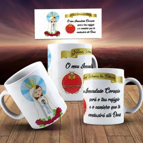 Caneca Religiosa Nossa Senhora de Fátima