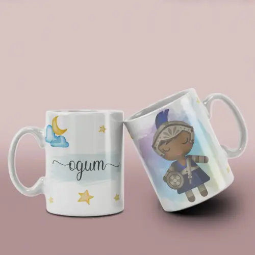 Caneca Religiosa Ceramica Orixás /col12 Dv