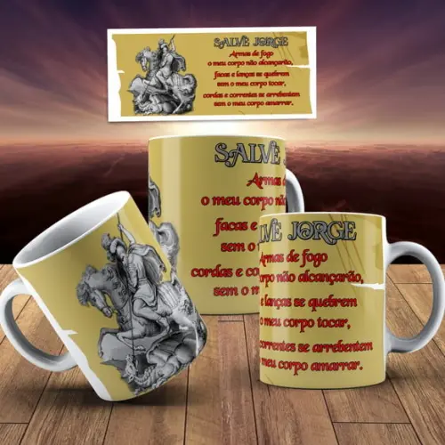 Caneca Religiosa São Jorge-salve Jorge