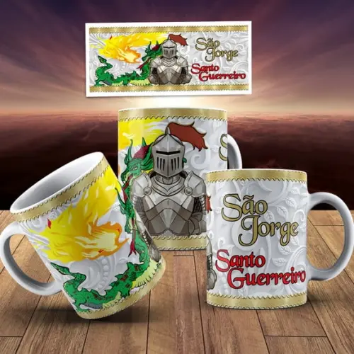 Caneca Religiosa São Jorge Guerreiro