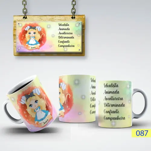 Caneca Signo Princesas- Porcelana Presente Criativo
