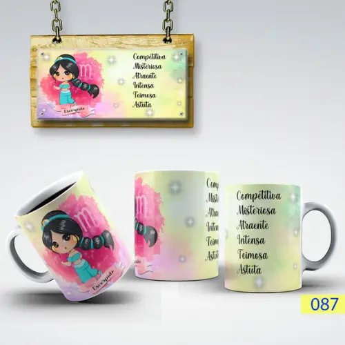 Caneca Signo Princesas- Porcelana Presente Criativo