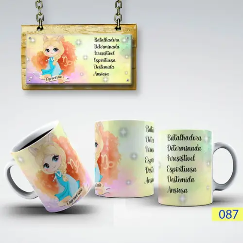Caneca Signo Princesas- Porcelana Presente Criativo