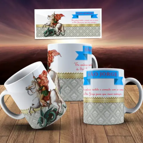 Caneca Religiosa São Jorge-salve Jorje