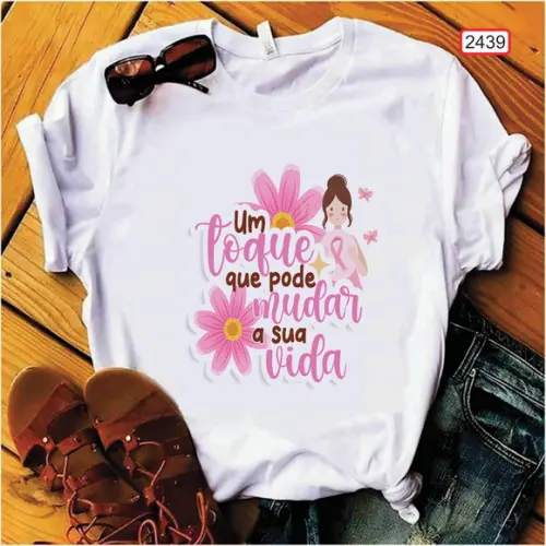Continua: Camiseta Outubro Rosa Mais Que Uma Camisa, Uma Cau
